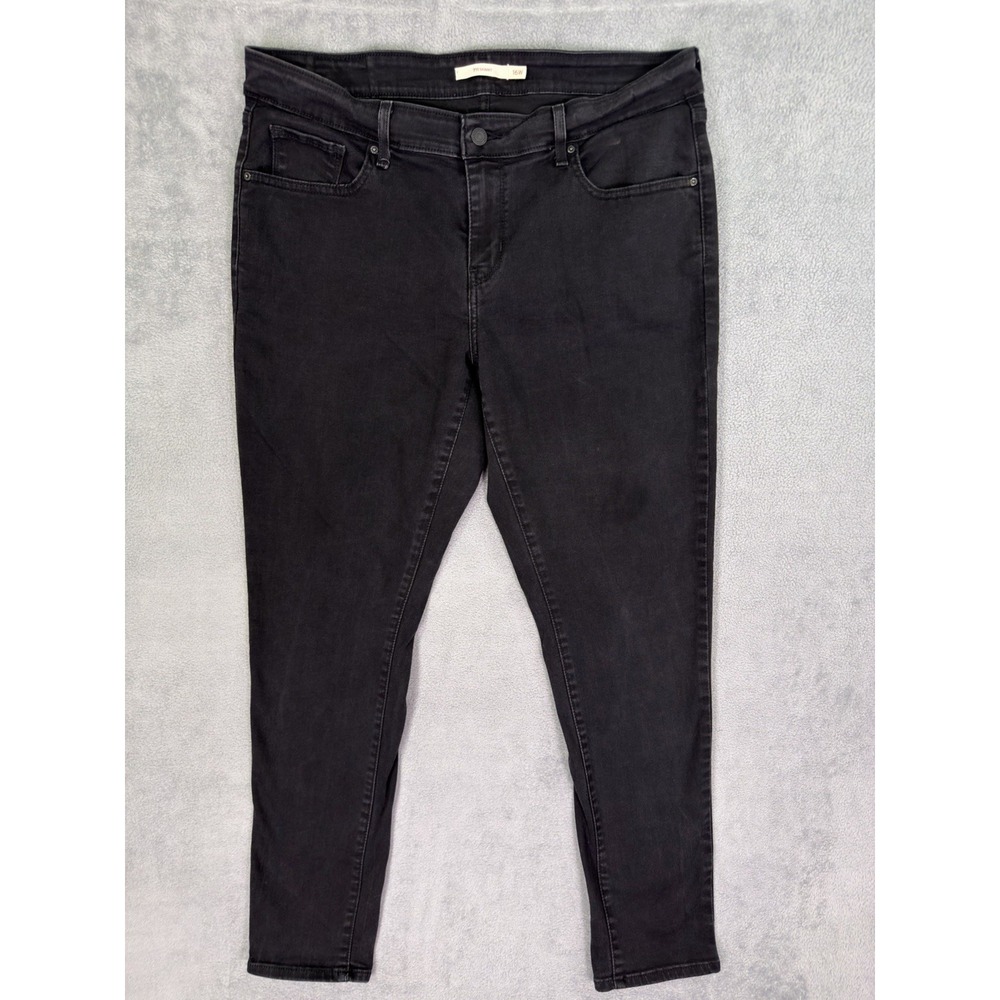Levis 711 Jeans Womens 16W Plus Black Skinny Mid Rise Stretch Denim Workwear